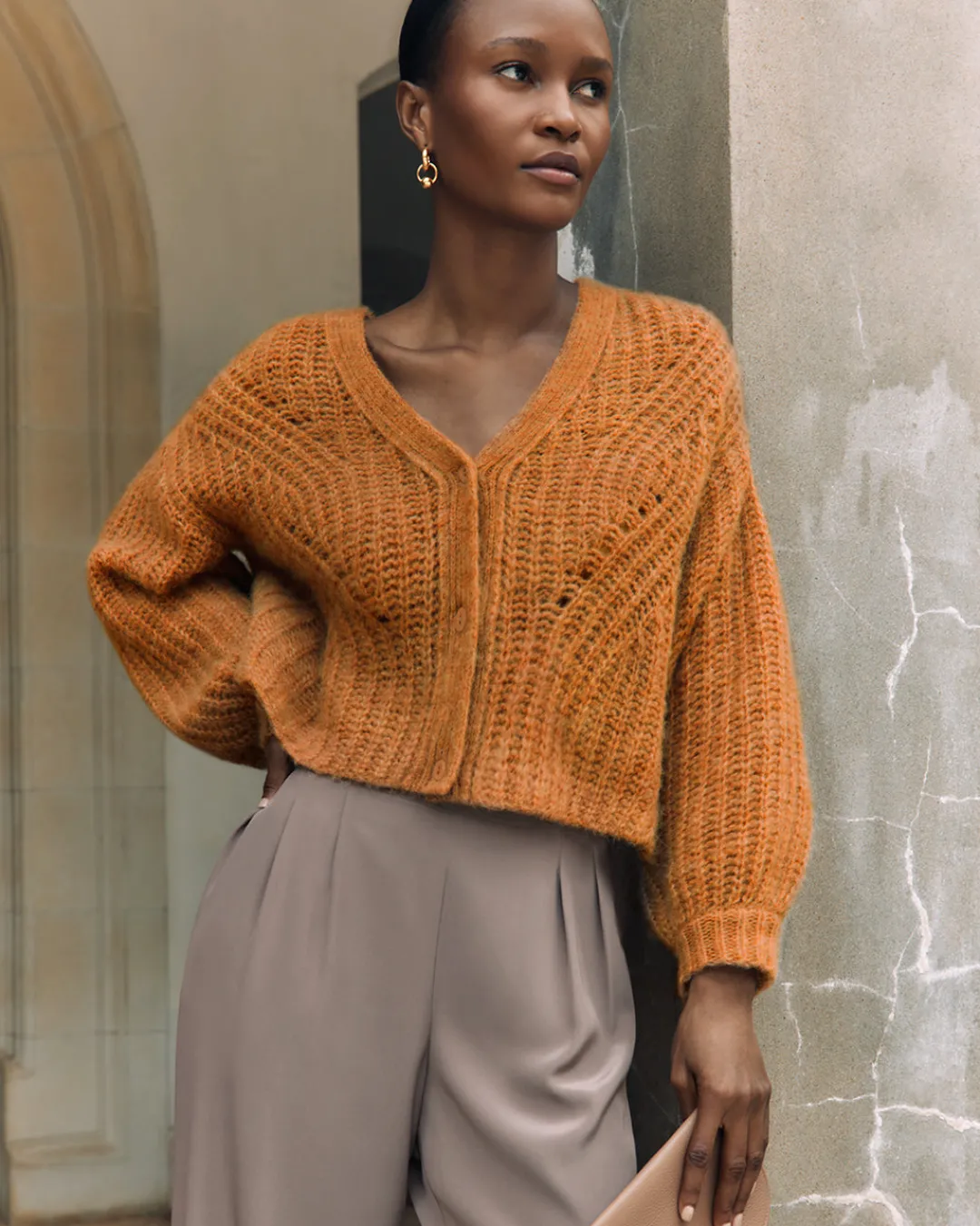 Flash Sale Cuyana Alpaca Wool Cropped Cardigan Turmeric