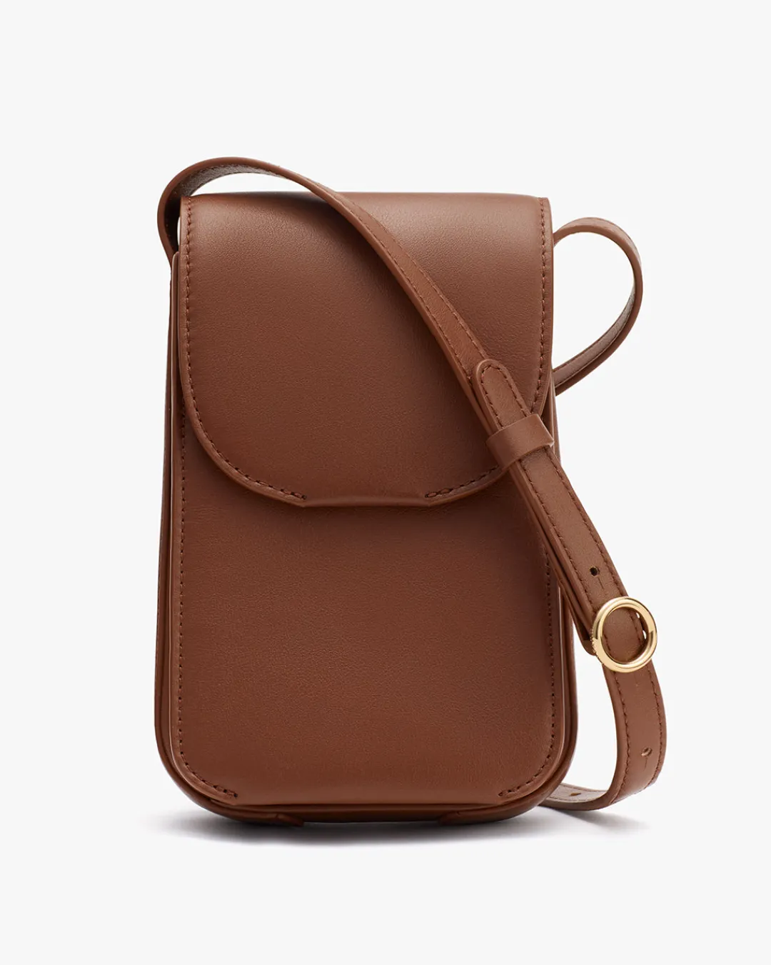 Outlet Cuyana Concertina Phone Bag (Smooth) Dark Chestnut