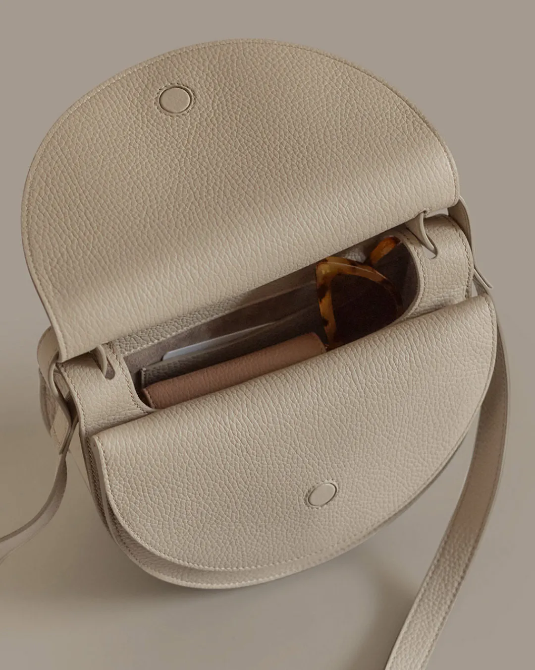 Hot Cuyana Double Moon Saddle Bag Cappuccino