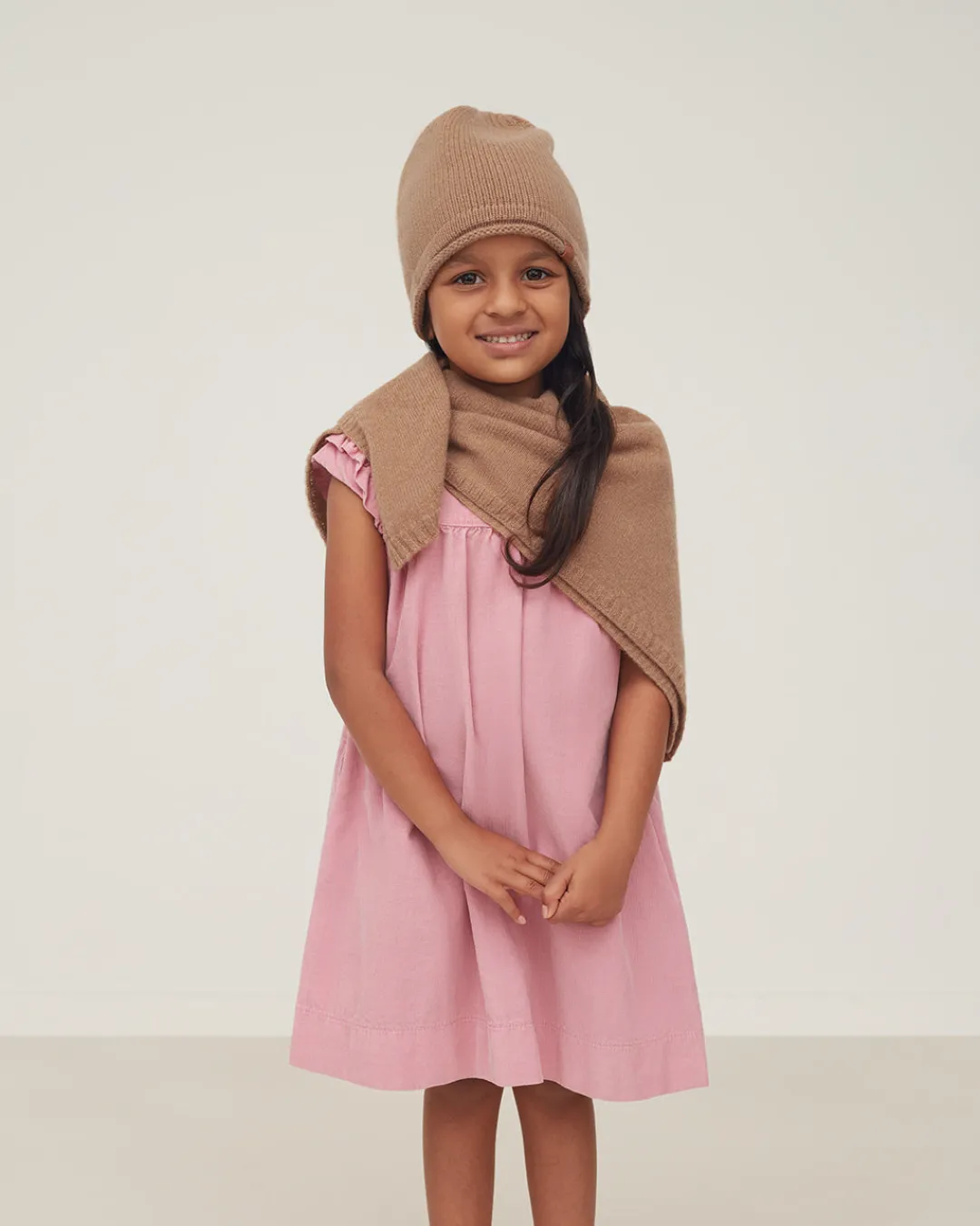 Sale Cuyana Kids Single-Origin Cashmere Beanie Camel