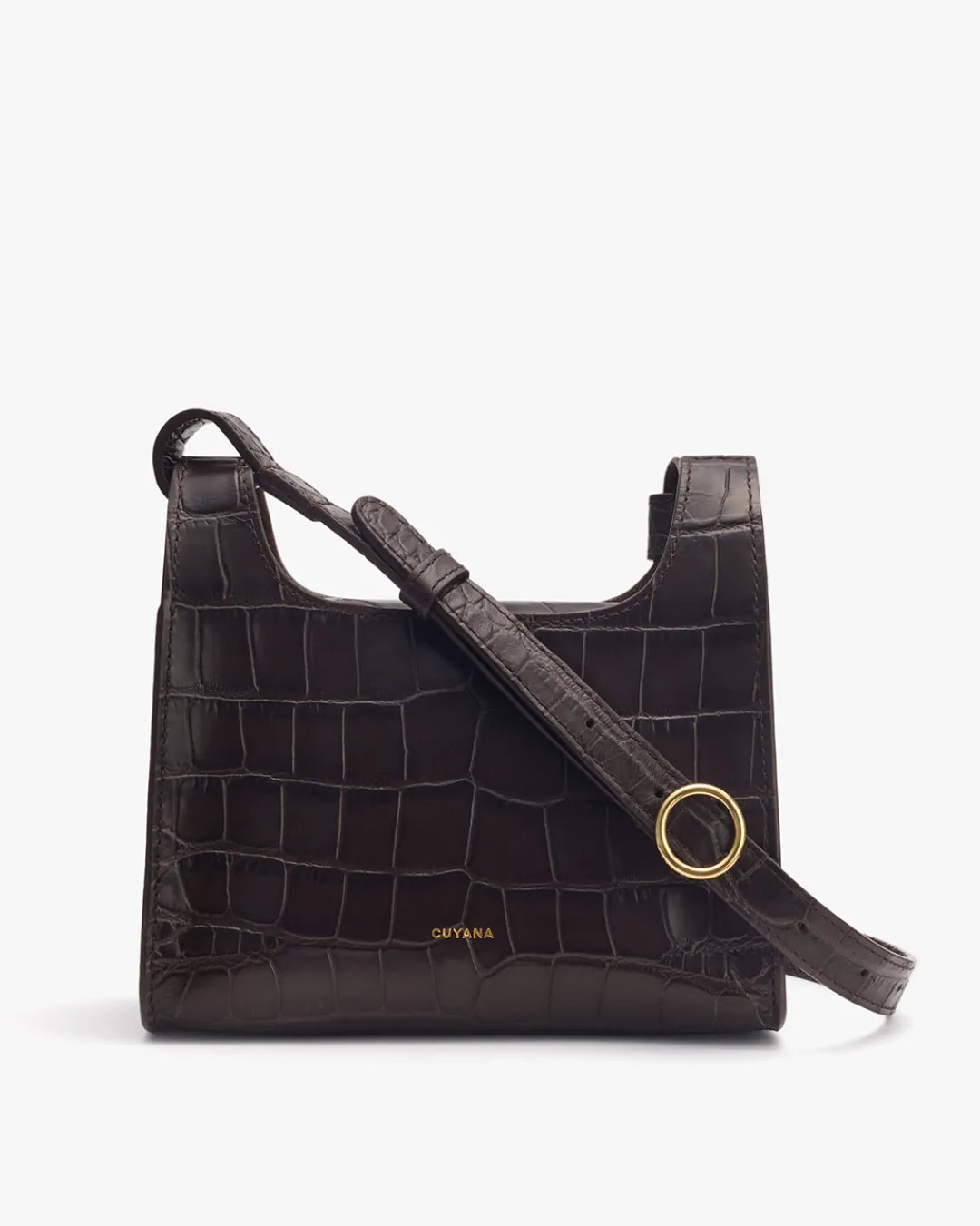 Flash Sale Cuyana Mini Double Loop Bag (Croco) Mocha