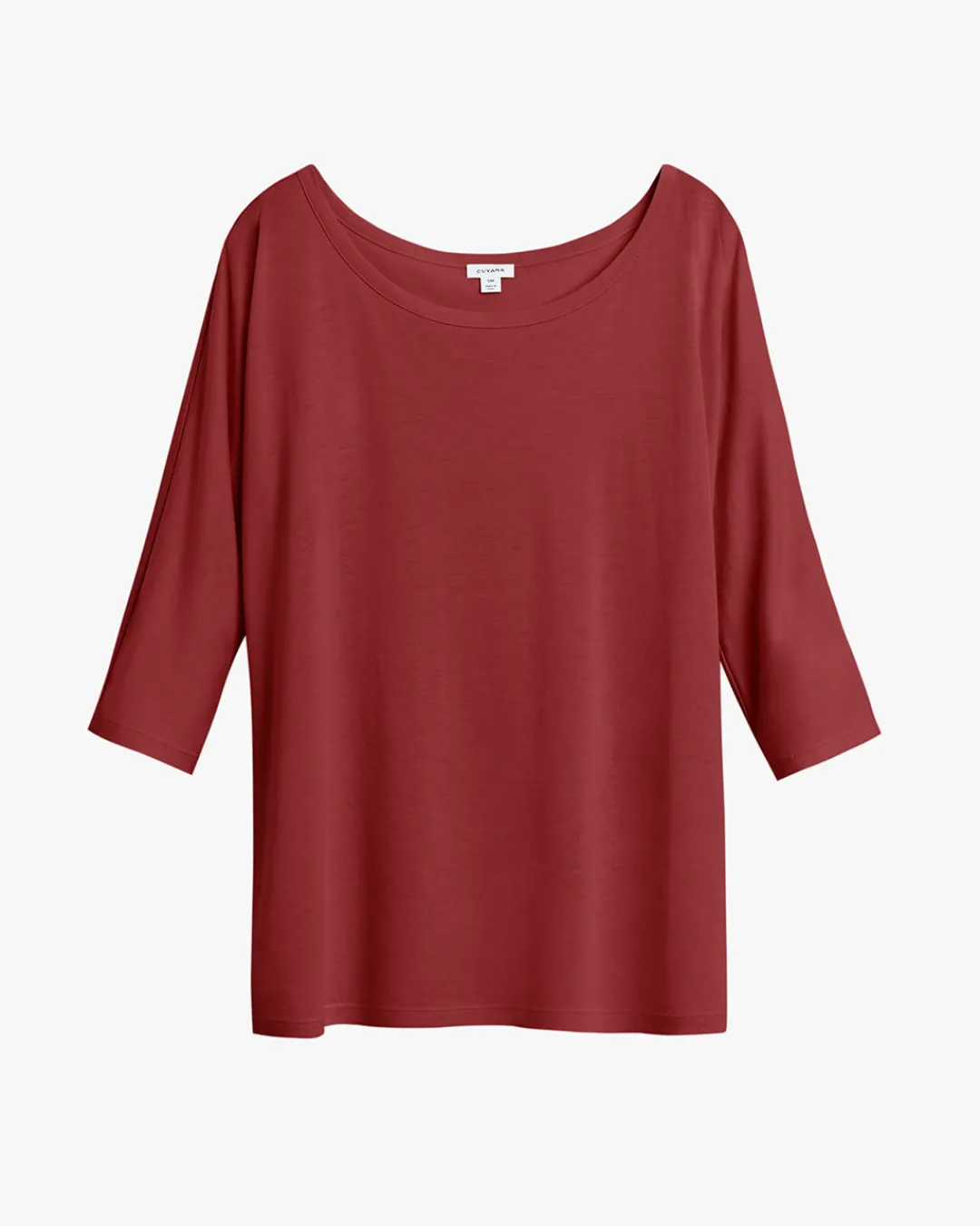 Fashion Cuyana Organic Pima Drape-Back Top Cherry