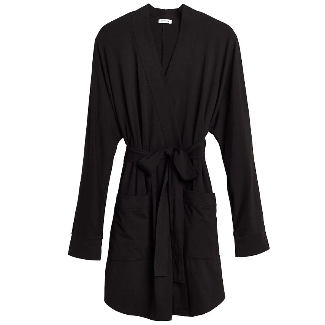 Cheap Cuyana Organic Pima Robe Black