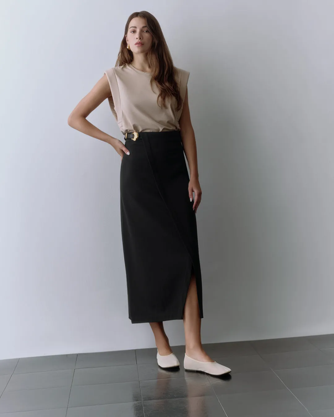 Discount Cuyana Ponte Pencil Skirt Black