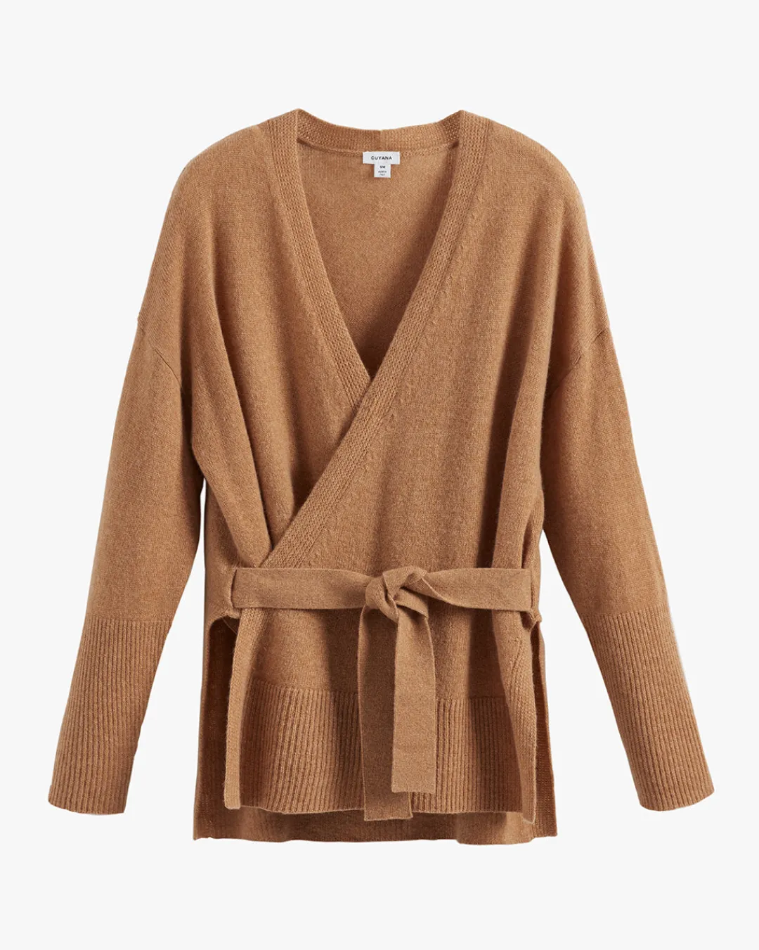 Best Cuyana Single Origin Cashmere Wrap Sweater Camel