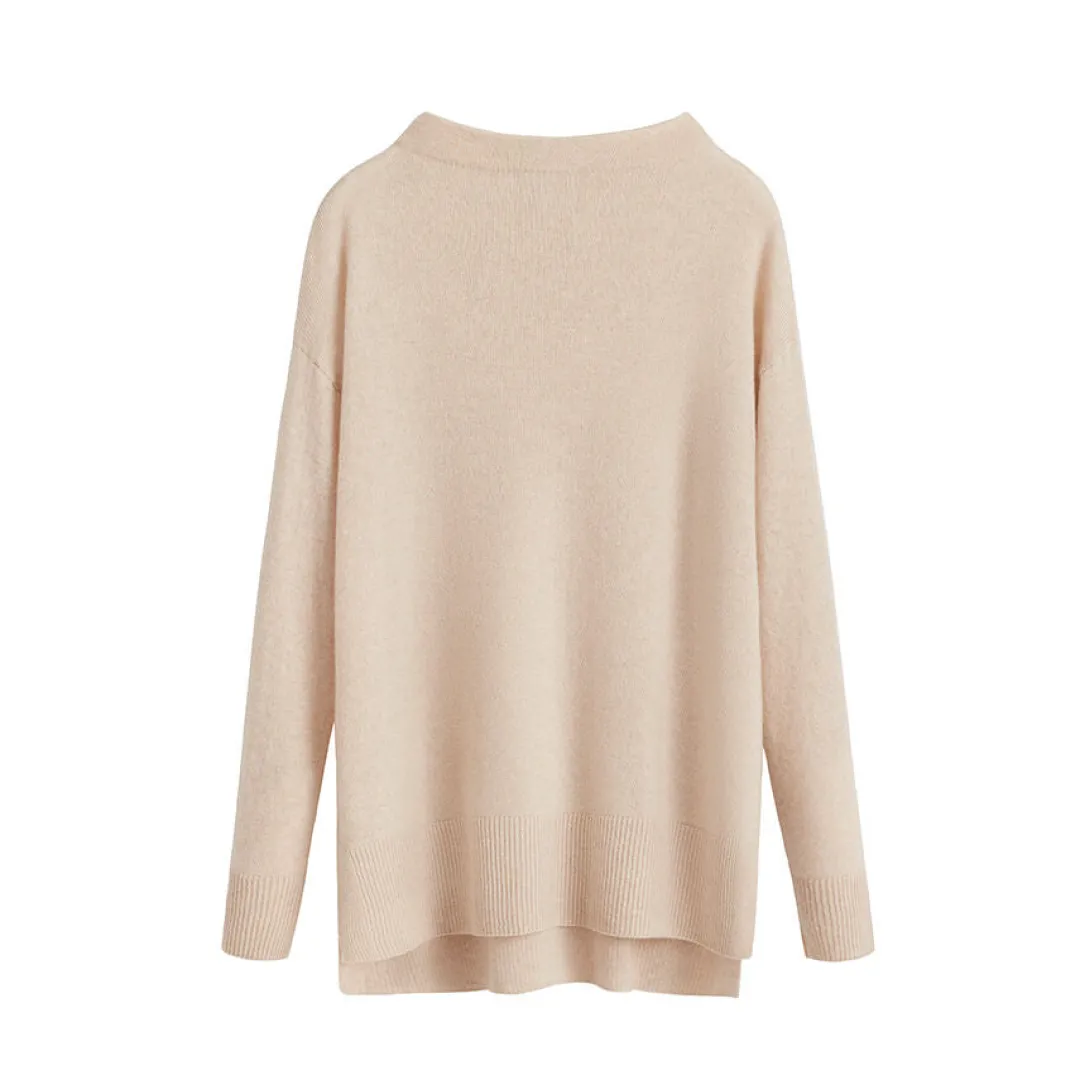 Cheap Cuyana Single-Origin Cashmere Funnel Neck Sweater Beige