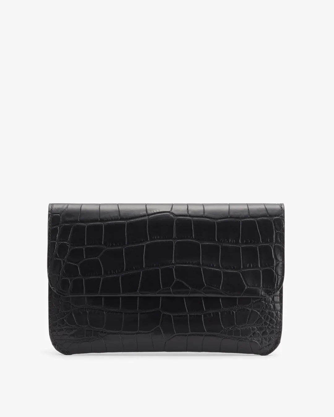 Fashion Cuyana System Flap Bag (Croco) Black