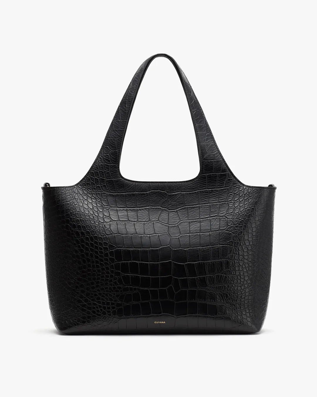 Fashion Cuyana System Tote 16-inch (Croco) Black