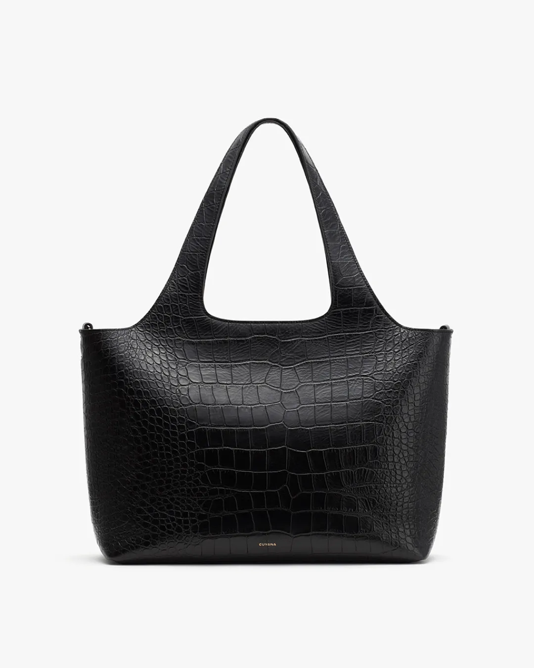 Cheap Cuyana System Tote 13-inch (Croco) Black