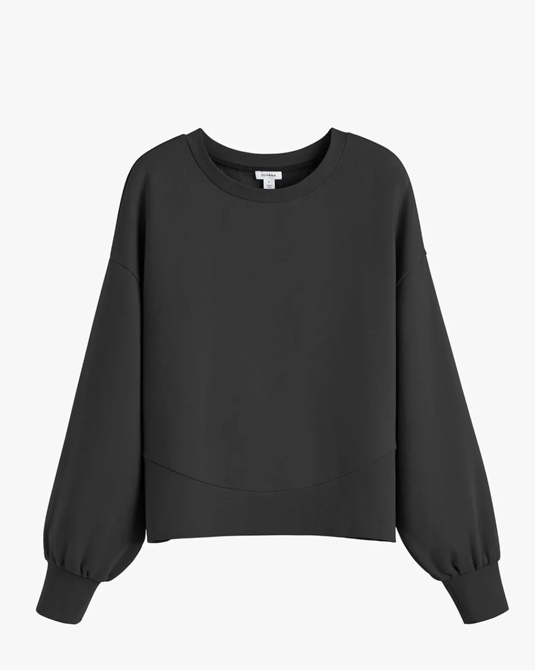 Best Sale Cuyana Terry Balloon Sleeve Sweatshirt Black