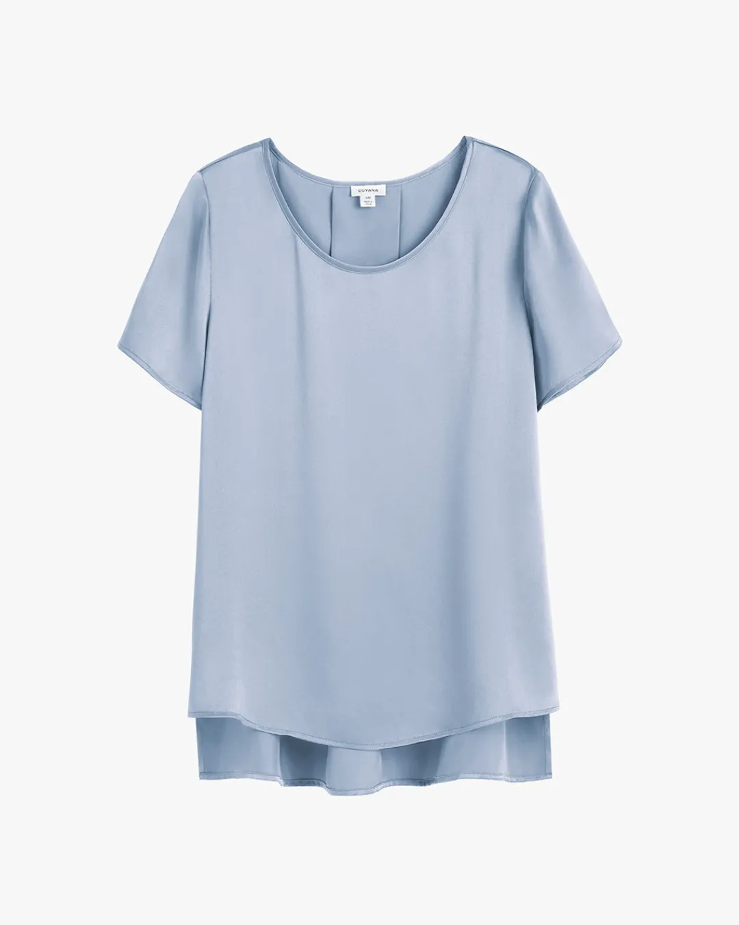 Best Sale Cuyana Washable Charmeuse High-Low Top Sky Blue