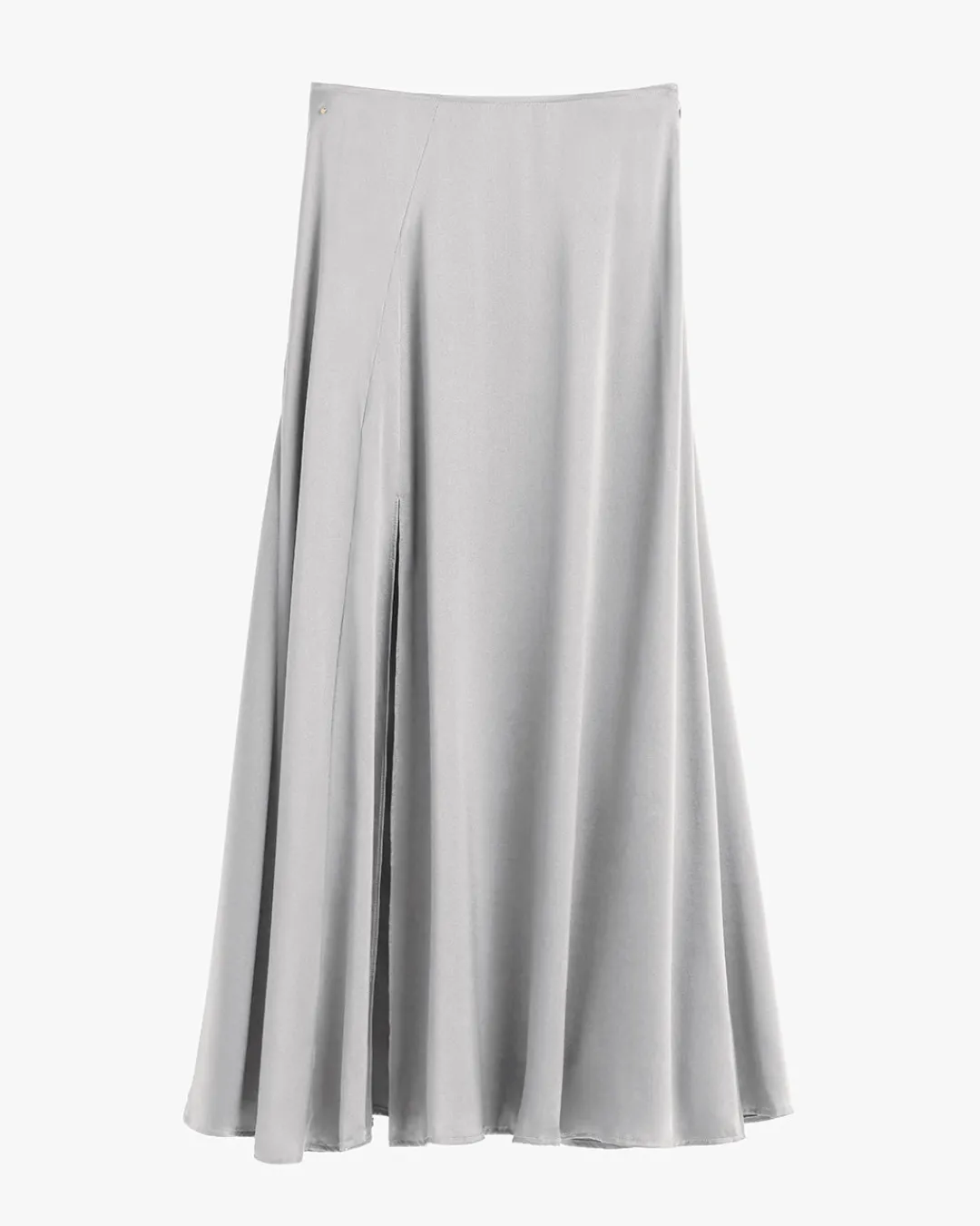 New Cuyana Washable Charmeuse Maxi Skirt Silver