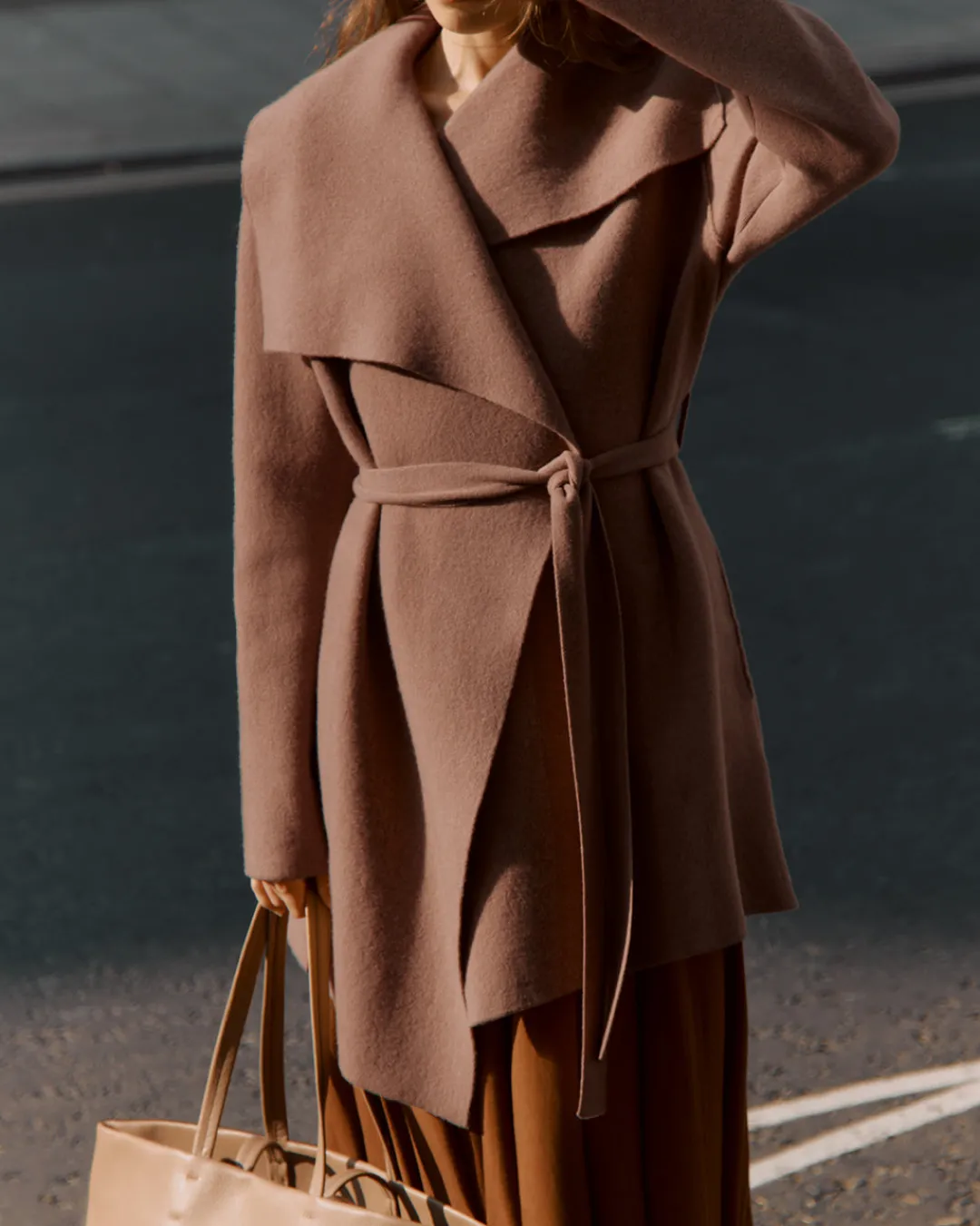 Online Cuyana Wool Cashmere Sweater Coat Nutmeg